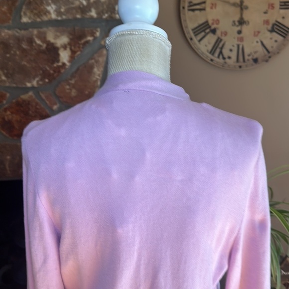 Renuar Chain and T-bar Cardigan with Pockets Size Medium Lavender - Picture 9 of 10